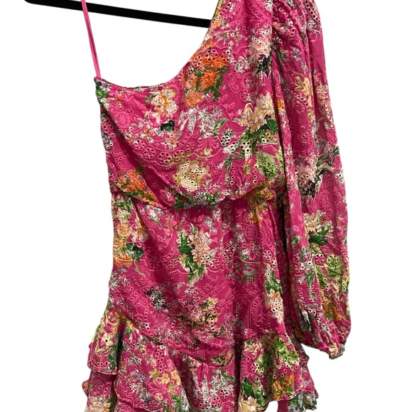 Hemant & Nandita dress pink eyelet floral size small boxBH - Picture 9 of 10